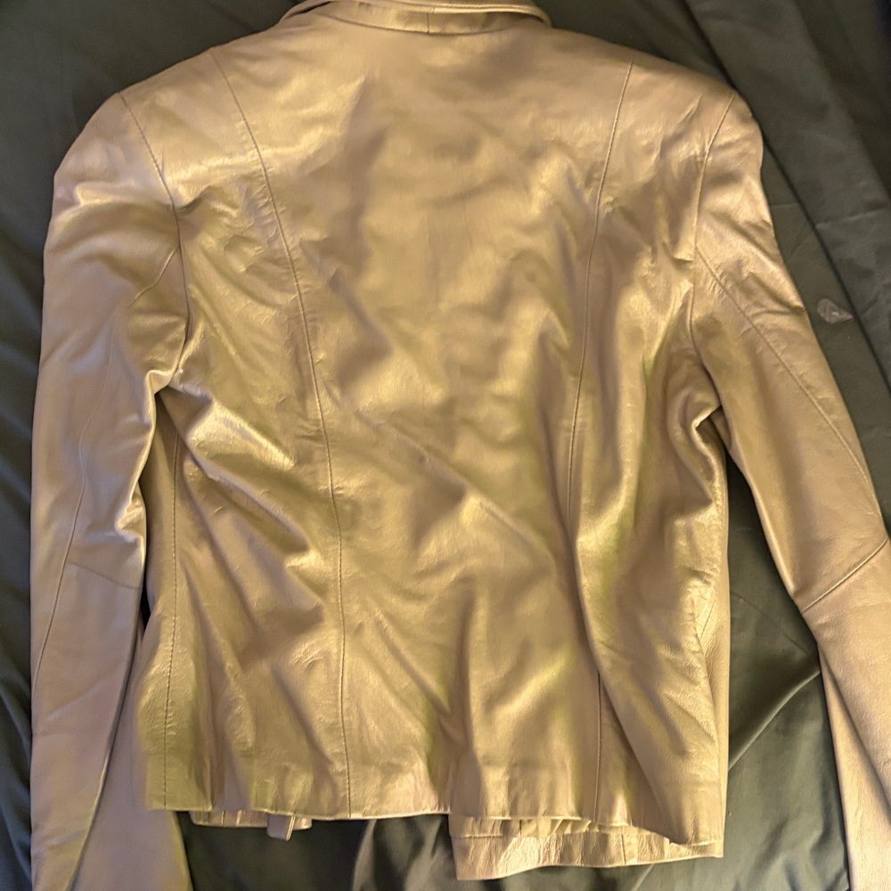 Express Gold Leather Blazer Jacket - Picture 4 of 4